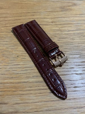 Image of ROLEX top quality 18mm genuine  leather gents watch strap band rose gold buckle,daytona,oyster,