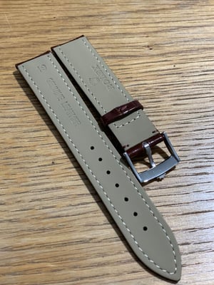Image of ROLEX top quality 19mm genuine  leather gents watch strap band stainless steel buckle,daytona,