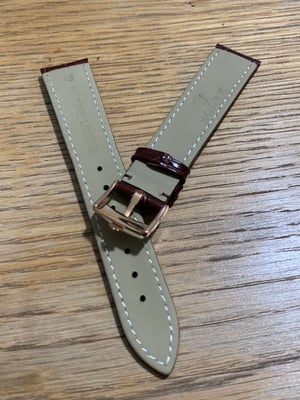 Image of ROLEX top quality 18mm genuine  leather gents watch strap band rose gold buckle,daytona,oyster,