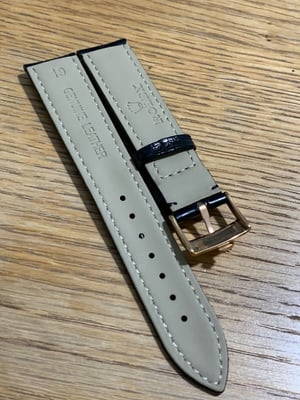 Image of ROLEX top quality 19mm genuine  leather gents watch strap  band rose gold buckle,daytona,oyster,