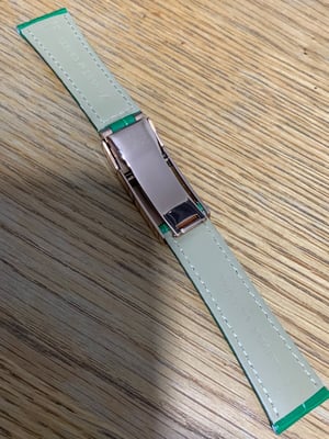 Image of ROLEX top quality 20mm genuine  leather gents watch strap bracelet band rose gold,daytona,oyster,