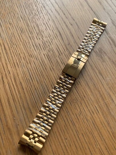 Image of ROLEX New 20mm Yellow gold plated curved lugs Gents watch strap PRICE.daytona,oyster,submariner,