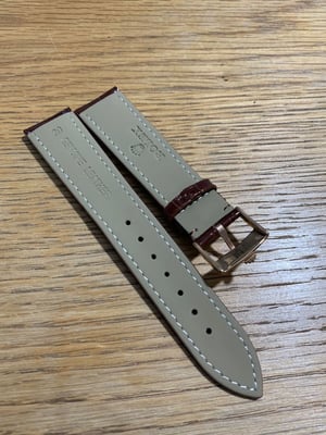 Image of ROLEX top quality 20mm genuine  leather gents watch strap bracelet band rose gold buckle,,oyster,
