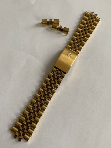 Image of ROLEX New 20mm Gold Plated curved lugs Gents watch strap.,,, jubilee,Submariner,Daytona