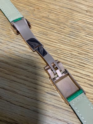 Image of ROLEX top quality 20mm genuine  leather gents watch strap bracelet band rose gold,daytona,oyster,