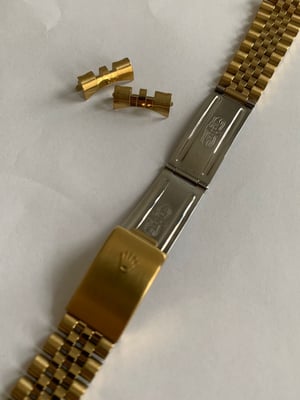 Image of ROLEX New 20mm Gold Plated curved lugs Gents watch strap.,,, jubilee,Submariner,Daytona