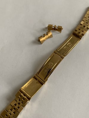 Image of ROLEX New 18mm Gold Plated curved lugs Gents watch strap., jubilee daytona,oyster,submariner,jubilee