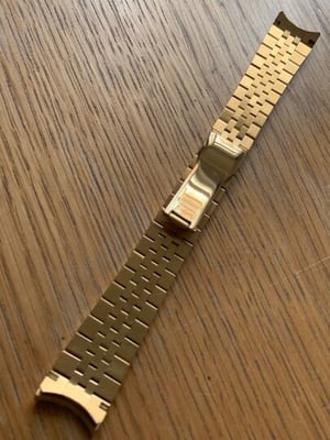 Image of ROLEX New 20mm Yellow gold plated curved lugs Gents watch strap BARGAIN PRICE.arinedaytona,oyster