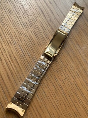 Image of ROLEX New 20mm Yellow gold plated curved lugs Gents watch strap PRICE.daytona,oyster,submariner,