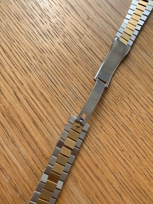 Image of ROLEX New 21mm 2/Tone curved lugs Gents watch strap.r,Oyster . daytona,oyster,submariner,