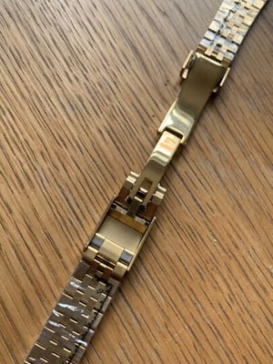 Image of ROLEX New 20mm Yellow gold plated curved lugs Gents watch strap PRICE.daytona,oyster,submariner,