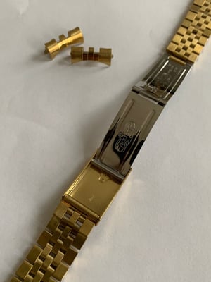 Image of ROLEX New 20mm Gold Plated curved lugs Gents watch strap.,,, jubilee,Submariner,Daytona