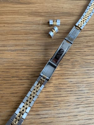 Image of ROLEX New 17mm 2/tone curved lugs Gents watch strap.,, Daytona,,jubilee,Submariner