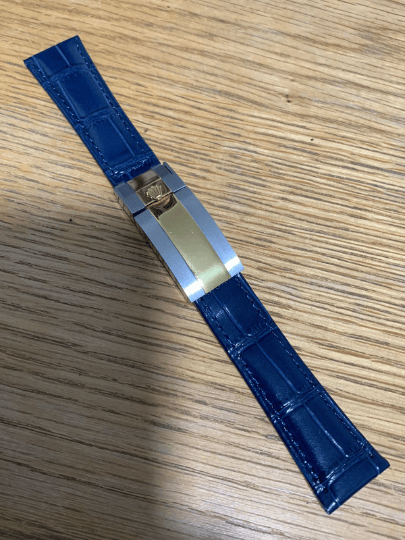 Image of ROLEX top quality 20mm genuine  leather gents watch strap bracelet band 2/tone,new,daytona,oyster