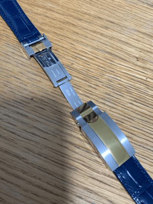 Image of ROLEX top quality 20mm genuine  leather gents watch strap bracelet band 2/tone,new,daytona,oyster