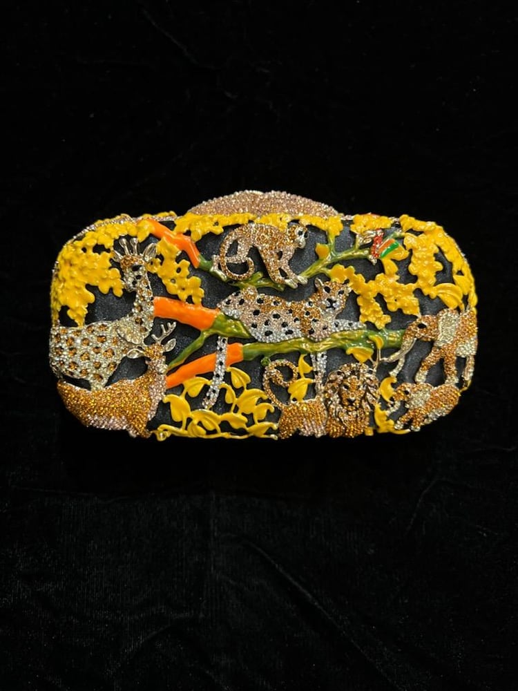 Image of Wildlife Jeweled Clutch