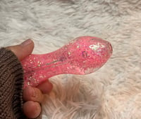 Image 1 of  Pink Baby G Glitter Glass Pipe 