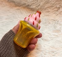 Image 1 of Cute Pink Cup Cake Glass Pipe
