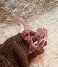 Image 1 of Cute Pink Sherlock Glass Smoking Bowl  Color Changing Pipe