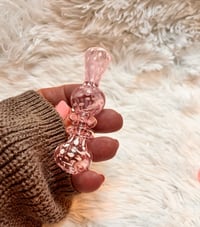 Image 2 of PINK Girly Glass One Hitter Pipe 