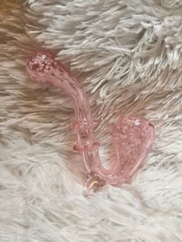 Image 2 of Cute Pink Sherlock Glass Smoking Bowl  Color Changing Pipe