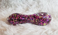 Image 2 of  Pink Girly Glitter Glass Pipe  Color Changing Pipe