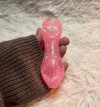 Image 3 of  Pink Baby G Glitter Glass Pipe 