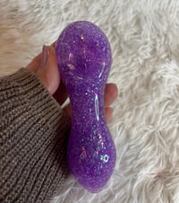 Image 3 of Lavender Girly Glitter Glass Pipe  Color Changing Pipe