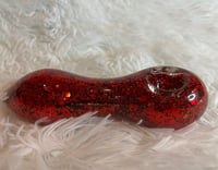 Image 2 of  Red Passion Glitter Glass Pipe 