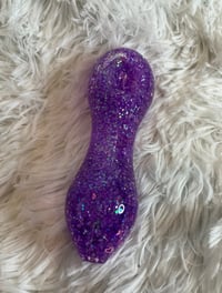 Image 4 of Lavender Girly Glitter Glass Pipe  Color Changing Pipe