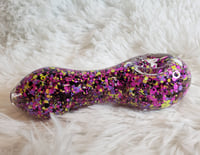 Image 5 of  Pink Girly Glitter Glass Pipe  Color Changing Pipe