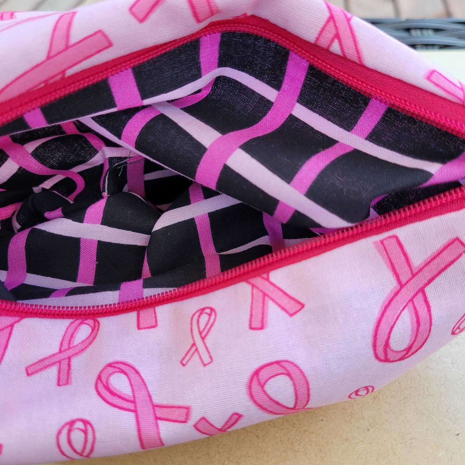 Image of Breast Cancer Ribbon Cosmetic Pouch