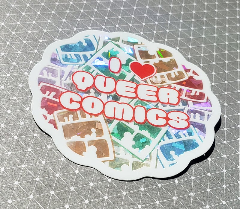 I <3 Queer Comics Holographic Sticker