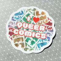 Image 2 of I <3 Queer Comics Holographic Sticker