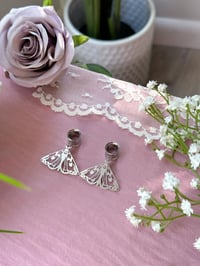 Image 3 of Simple Moth Dangles (Silver)