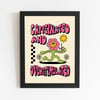CAFFEINATED AND OVERSTIMULATED 8X10 PRINT