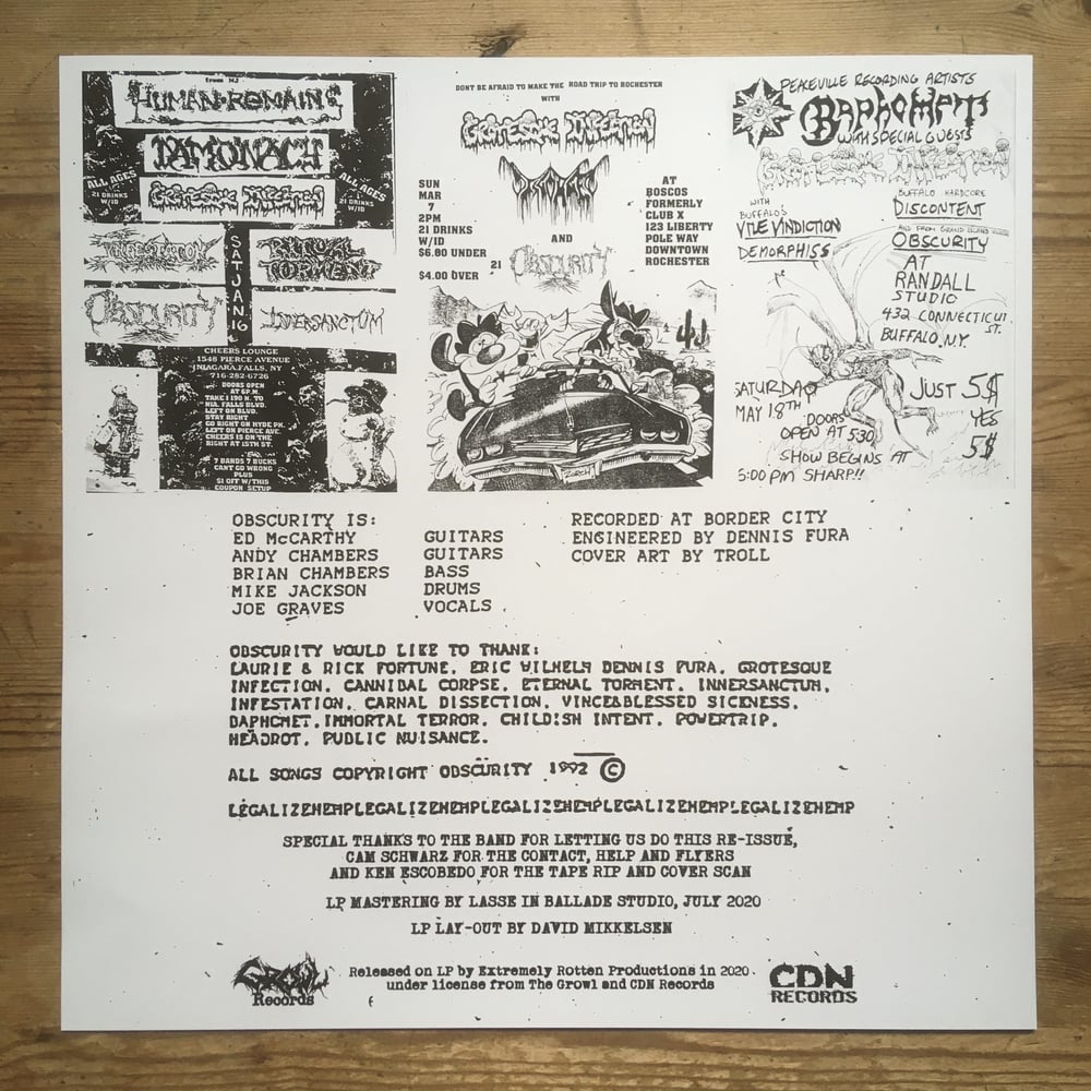 OBSCURITY "Demo 1992" 12"