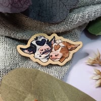Image 1 of Cheeky Cows - Wooden Pin