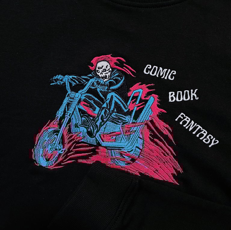 Ghost Rider Embroidered/Printed Organic French Terry Sweatshirt Image 2