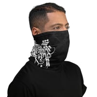 Image 4 of Just Ice Calligraphy Neck Gaiter (Black)