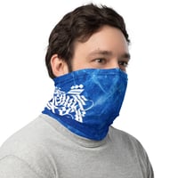 Image 4 of Just Ice Calligraphy Neck Gaiter (Blue)