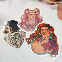 Image 1 of Tattooed Pin-Up Girls - Holographic Sticker Set of 3
