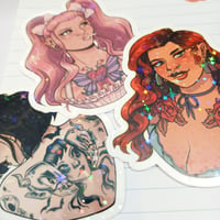 Image 2 of Tattooed Pin-Up Girls - Holographic Sticker Set of 3