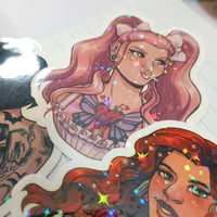 Image 3 of Tattooed Pin-Up Girls - Holographic Sticker Set of 3