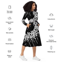 Image 4 of All-over print long sleeve midi dress Synapse Radial Justice Drips