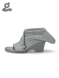 Image 2 of Grey Wedge Heel Sandal “HOODIE#2”