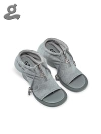 Image 1 of Grey Wedge Heel Sandal “HOODIE#2”