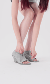 Grey Wedge Heel Sandal “HOODIE#2”