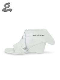 Image 2 of White Wedge Heel Sandal “HOODIE#2”