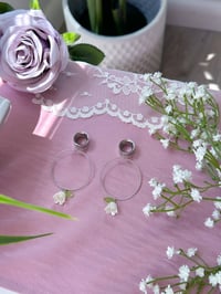 Image 3 of Lily Hoops (Silver)
